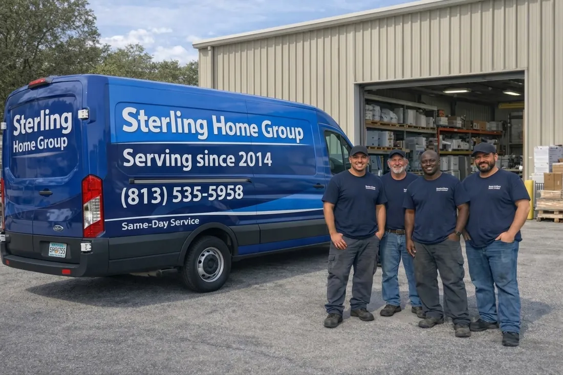 Sterling Home Group technicians and service van in Tampa, FL